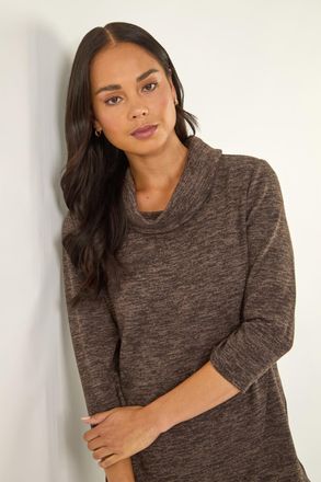 Roman Brushed Knit Wrap Top