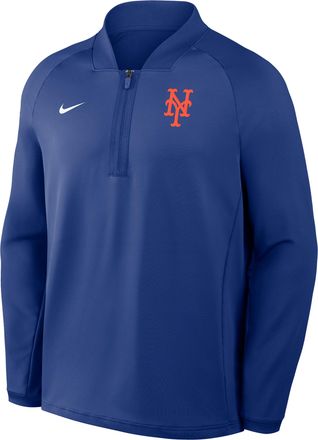Nike New York Mets Authentic Collection Nike Mens Dri-FIT MLB 1/2-Zip Long-Sleeve Top in Blue | 04H94EWNME-KRR