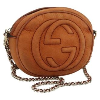 Gucci Pre-owned Vintage Shoulder Bag - Dames - Pre-owned - Oranje - Maat: ONE Size Leer