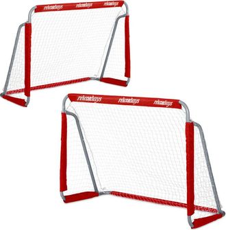 Relaxdays Relaxdays Porter&iacute;a Jard&iacute;n, Set De 2, Ni&ntilde;os Y Adultos, 110 X 150 X 75 Cm, Metal, Miniporter&iacute;a F&uacute;tbol Resistente, Rojo
