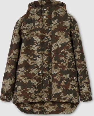 Gucci GG Marbled Cotton Jacquard Padded Jacket, Size 44, Green, Ready-to-wear
