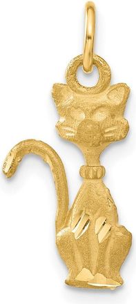 Diamond2Deal 14k Yellow Gold Satin Tom Cat Charm Pendant