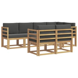 vidaXL Conjunto De Sof&aacute;s De Exterior 7 Pcs Blanco Y Antracita Vidaxl