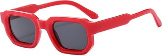 Generic Small Frame Square Women Sunglasses Outdoor Commuter Party Sun Glasses(Red)