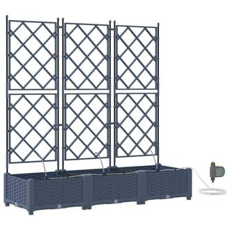 Berkfield Home Garden Planters with Water Irrigation System 3 pcs Grey