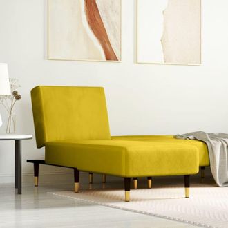 vidaXL vidaXL Chaise Longue in Velluto Giallo