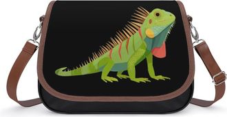 Generic Green Iguana Lizard Womens Crossbody Bag Fashion Shoulder Handbags Message Tote Bag with Adjustable Strap