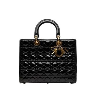 Dior Pre-owned Lady Dior Handtasche - Dames - Pre-owned - Zwart - Maat: ONE Size Leer