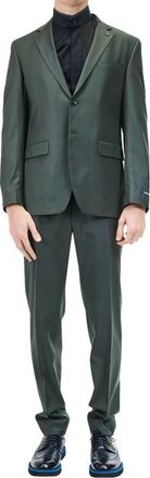 Karl Lagerfeld Giacca Clever - Heren - Business pakken - Groen - 2XL - Wol - Kostuums
