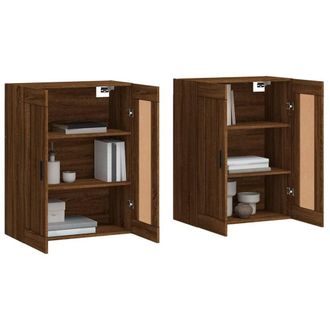 Berkfield Home Wall Mounted Cabinets 2 pcs Brown Oak Engineered Wood
