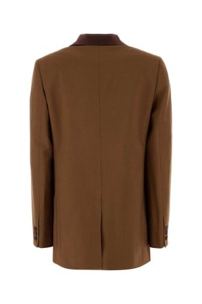 Fendi Womens Caramel Wool Blend Blazer Tobacco-25 Giacche E Gilet
