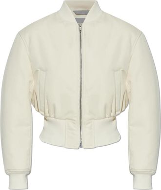 Balenciaga Cropped Bomberjack - Dames - Bomber jackets - Beige - XS - Katoen - Jassen