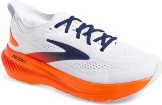 Brooks Glycerin 23 Running Shoe in White/navy/orange at Nordstrom, Size 11.5