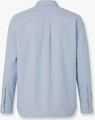 Burberry Mens Shirt Striped Cotton Blue