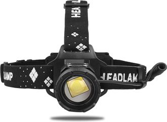 OEM Linterna Frontal Recargable Lumen, 5 Modos De Iluminaci&oacute;n Con Zoom, Ideal Para Acampar Y Hacer Senderismo, Color Blanco