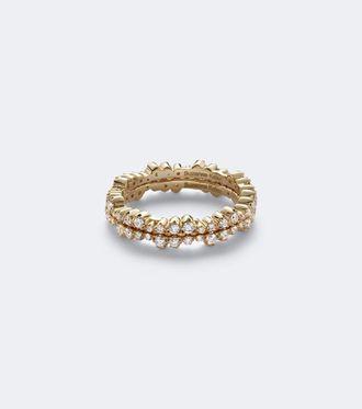 Suzanne Kalan Ivy 18kt gold tech ring jackets with diamonds
