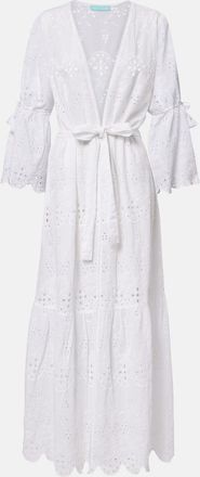 Melissa Odabash Talitha broderie anglaise belted cotton kaftan
