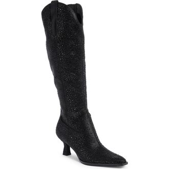 Dolce Vita Ariana Crystal Knee High Boot in Black Metallic Cyrstal at Nordstrom Rack, Size 7.5