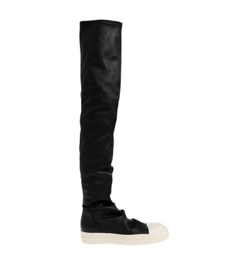 Rick Owens Black Leather Over-the-knee Boots