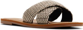 Roxy Andreya Raffia Slide Sandal in Other Black at Nordstrom, Size 10