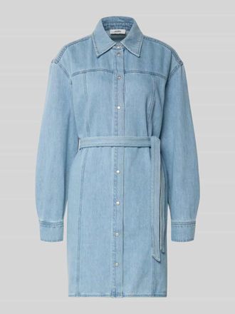 Mbym mbyM Knielanges Jeanskleid mit Bindeg&uuml;rtel Modell Kimmia in Hellblau, Gr&ouml;&szlig;e XL