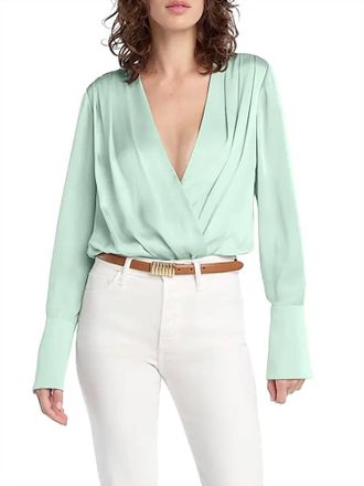 Favorite Daughter Date Surplice Blouse In Light Sage