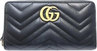 Gucci Black Leather Long Wallet (Bi-Fold) (Pre-Owned)
