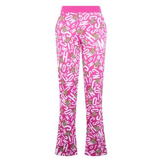 Moschino Flare Trousers With Writings - female - Moschino - Wide Trousers - Multicolor - M - Trousers
