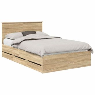 vidaXL Estructura De Cama Roble Sonoma 120 X 190 Cm Madera Ingenieril Vidaxl