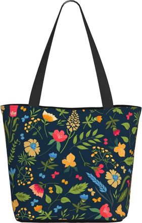 AOOEDM Flowers And Grass Pattern Ladies Shopping Bag 13x11x7in.The Perfect ValentineS Day Gift.It Is The Best ValentineS Day Gift For Mom, Daughter, Wife,Etc