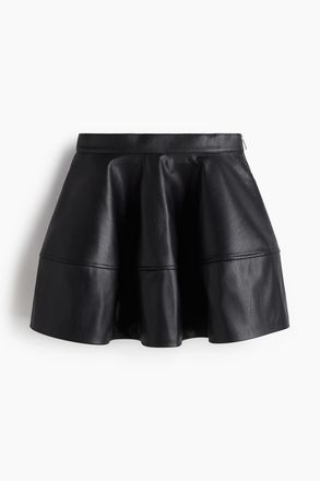 H&M Minijupe mit Coating - Schwarz