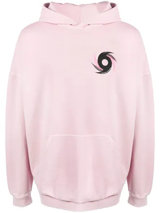 Palm Angels Felpa Hurricane Devore con stampa - Rosa