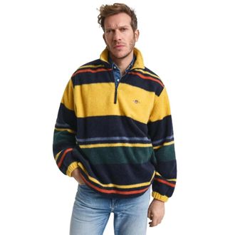 GANT Hoodies & sweatvesten, Heren, Veelkleurig, XL, Polyester, Gestreept Fleece Sweatshirt