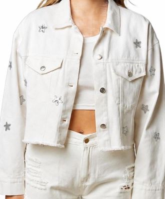 Peach Love California Team Bride Back Design Jacket In White