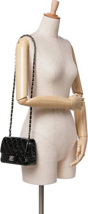 Chanel Hobo Bags - 2014-2015 Mini Square Classic Patent Single Flap - Gr. unisize - in Schwarz - für Damen