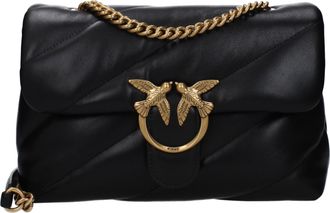 Pinko Pinko Crossbodytas Love Puff Damess Leer Zwart/Goud