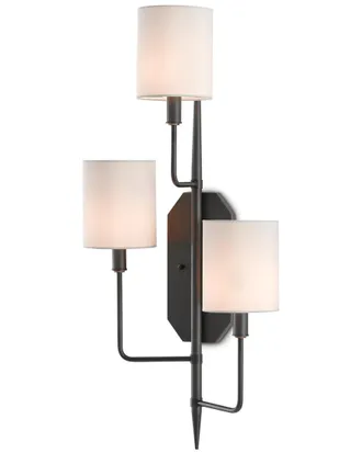 Currey & Company Knowsley Bronze 3-Light Wall Sconce, Left