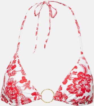 Melissa Odabash Miami ring-detail floral bikini top