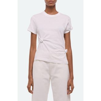 Helmut Lang Knot Detail Cotton Baby Tee in White at Nordstrom, Size X-Small