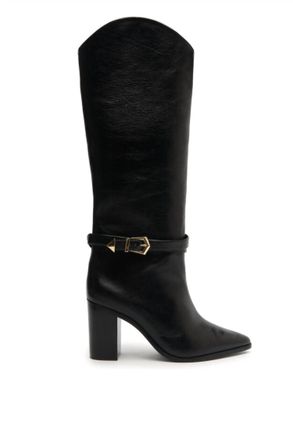 Schutz Womens Maryana Pointed Toe Knee High Boot In Black