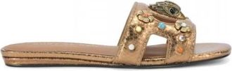 Kurt Geiger Eagle Cut Out Slide - Dames - Sandalen - Geel - 39 EU - Leer - Schoenen