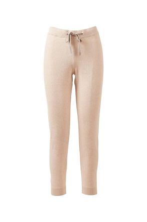 Kinross Cashmere Womens Doubleknit Jogger In Latte