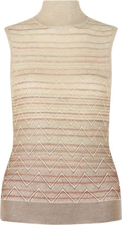 M Missoni Ombre Zig Zag High-Neck Top