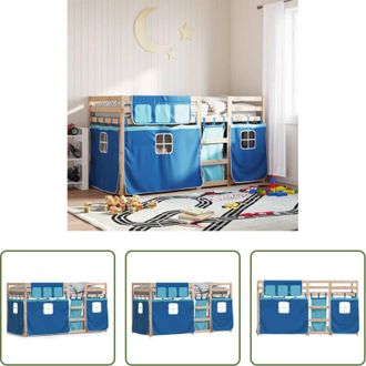 vidaXL vidaXL Letto a castello bambino - Letto a Castello senza Materasso Blu 90x190cm Massello Pino