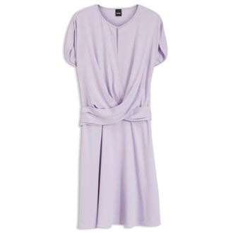 BOSS Keyhole-neckline dress with wrap detail