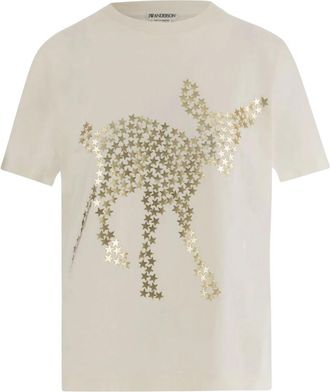 J.W.Anderson T-shirt met grafische print van dierensterren - Dames - T-shirts - Wit - XS - Katoen - Tops