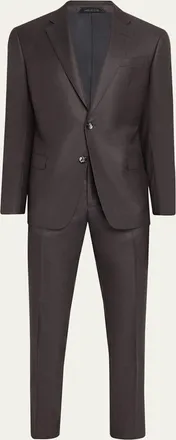 Giorgio Armani Mens Soft Line Micro-Check Two-Piece Suit