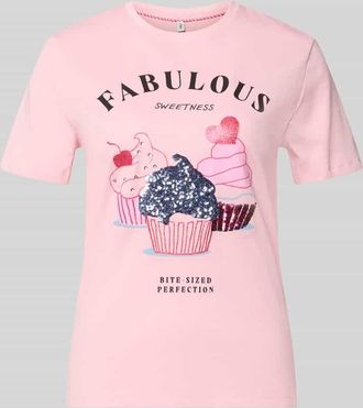 Only Shaped Fit T-Shirt aus reiner Baumwolle Modell KITA in Rosa, Gr&ouml;&szlig;e XL