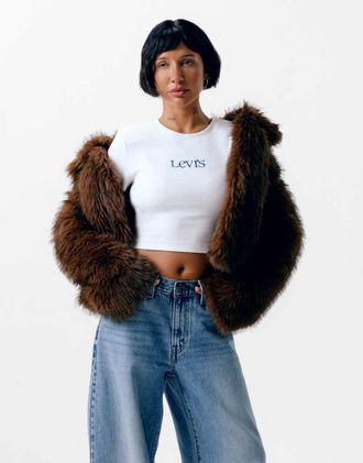 Levi's giacca in pelliccia sintetica Laney marrone-Verde