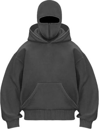 Sweat à Capuche Homme Oversize - Coupe Streetwear Décontractée Pour L'hiver, Manches Longues, Confortable Et Chaud